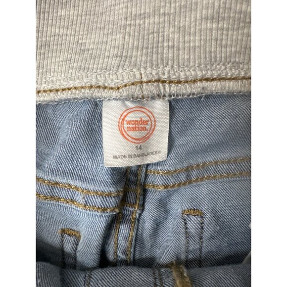 Girls Denim Shorts Pull on Waistband Size 14 Justice Wonder Nation Set of 2 - Picture 3 of 9